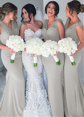 silver bridesmaid dress